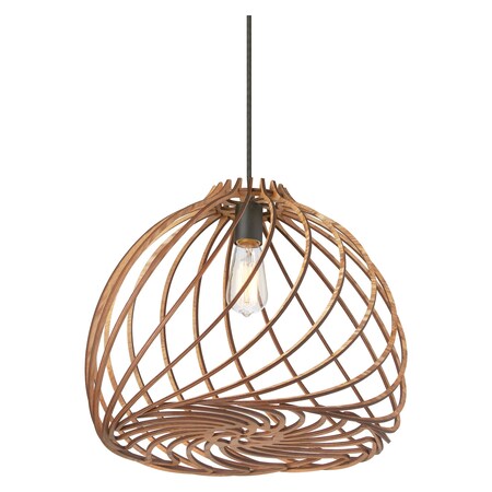 Dainolite 1Lt Incandescent Pendant, Wood Finish LIL-171P-WD